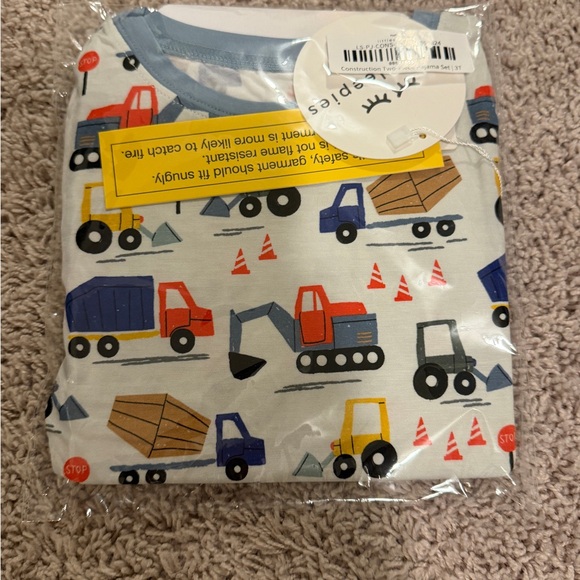 Little Sleepies Construction Pajama Set - Blue, Red, Orange - Picture 2 of 2